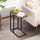 preview thumbnail 43 of 61, Javlergo Set of 2 C-Shaped Sofa Side Table, Small End Table for Living Room, Narrow Bedside/TV Tray Table