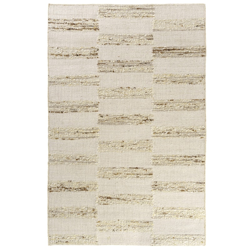 Sevita Ivory/Natural Farmhouse Checkered Area Rug - 5' x 7'9"