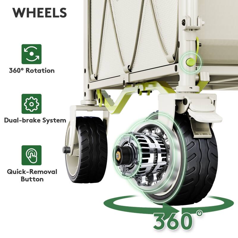 Foldable Camping Cart with Adjustable Handle, Bamboo Tabletop, Foldable storage, and Waterproof Oxford Canopy