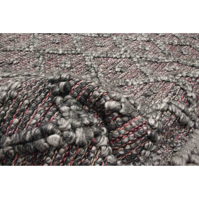 ECARPETGALLERY Braid weave Sienna Grey Wool Rug - 5'1 x 8'0