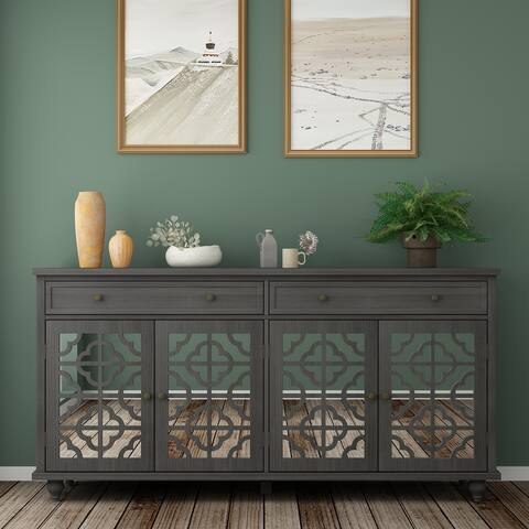 Console Table Sideboard Large Storage Cabinet Buffet Server Cabinet - 63"Wx15.7"D