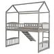 preview thumbnail 4 of 5, Concise & Unique Twin Size Loft Bed with Slide, House Bed with Solid Pine Legs and Durable Frame, Full-length Guardrail