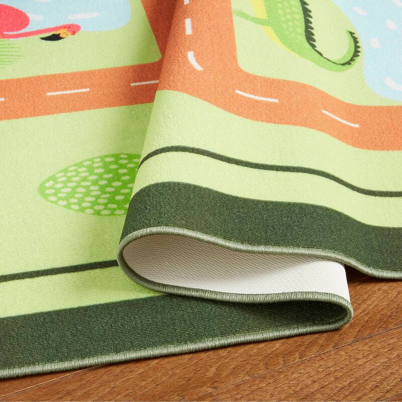 Everwash Imagine Jungle Road Kid's Washable Area Rug