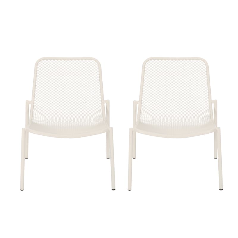 Bucknell Outdoor Modern Dining Chair (Set of 2) by Christopher Knight Home - 26.00" W x 22.25" L x 26.00" H - Matte White