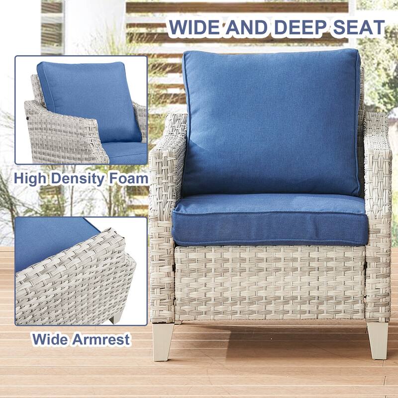 Pocassy 2PCS Outdoor Patio Chair with Cushion