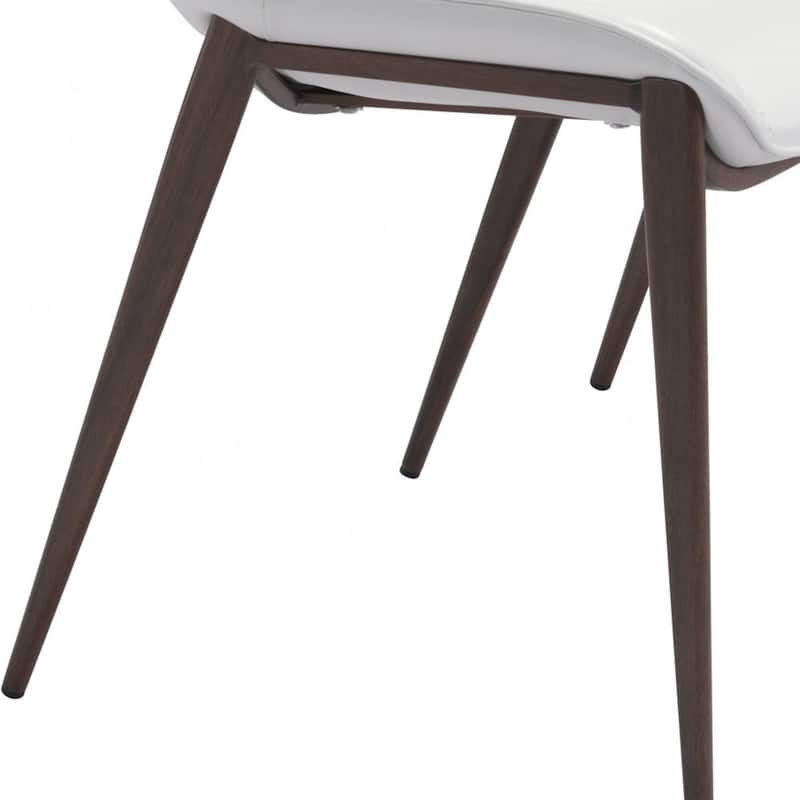 Set of 2 Solid Back Dining Chairs with Legs and Floor Protectors - 21.3” x 23.6” x 35.4”