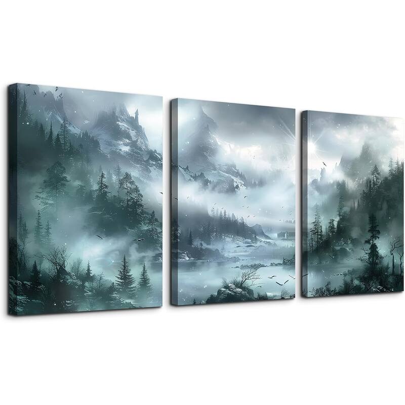 Misty forest landscape Wall Painting - 12 x 16