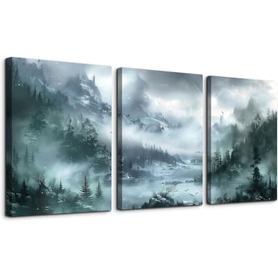 Misty forest landscape Wall Painting