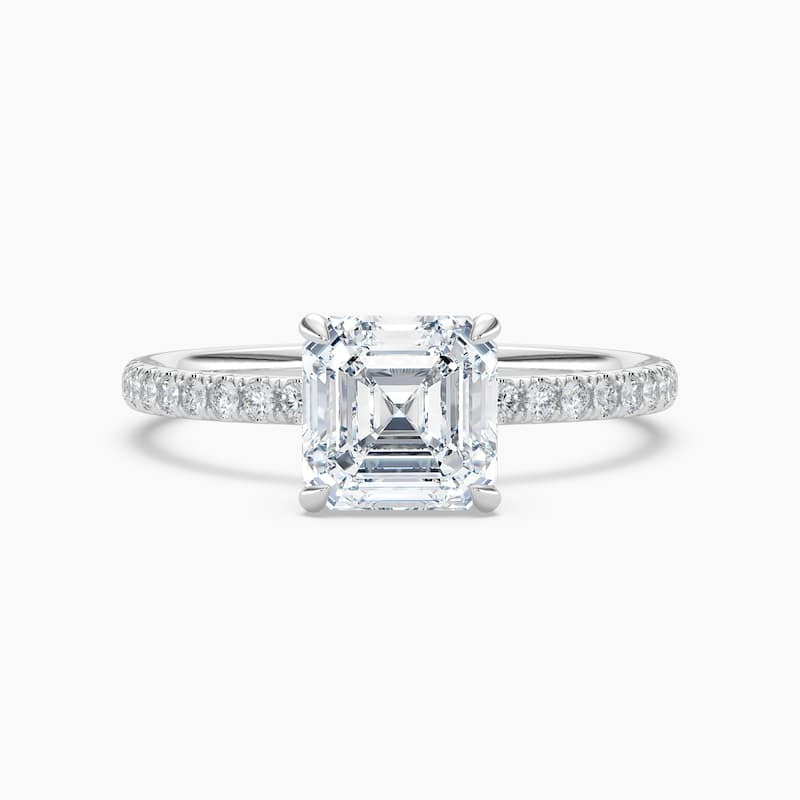 Auriya 14k Gold Asscher Lab Grown Floral Petal Diamond Accent Engagement Ring 1.00 to 5.00 ct. tw. (F-G, VS) - 4.5 - 2.00 carats - White