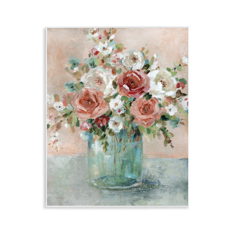 Stupell Red & White Roses Wall Plaque Art Design By Carol Robinson - 11 x 14