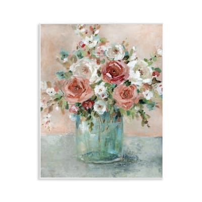 Stupell Red & White Roses Wall Plaque Art Design By Carol Robinson