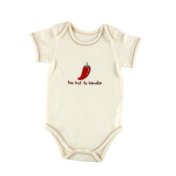 slide 1 of 1, Touched by Nature Baby Unisex Organic Cotton Bodysuits, Pepper 0-3 Months - Pepper