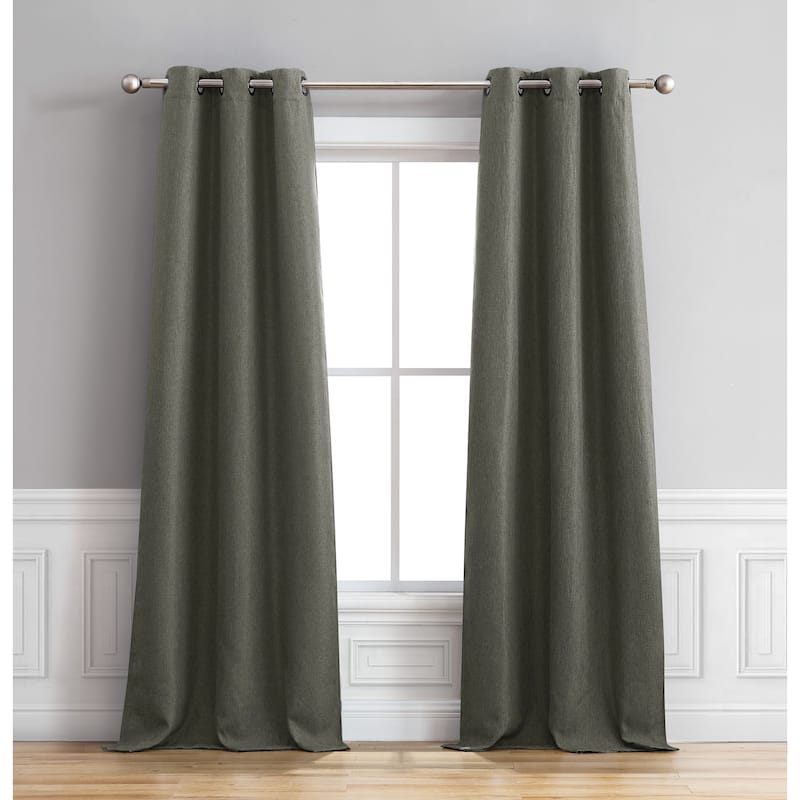 Bella Luna Henley Room Darkening 84-inch Grommet Curtain Panel Pair - 76 x 84