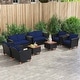 preview thumbnail 1 of 8, Costway 8 PCS Wicker Patio Furniture Set with Removable Cushions - See Details Navy+Black