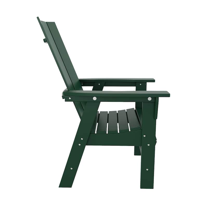 Polytrends Shoreside Hdpe All Weather Outdoor Patio Adirondack Dining Chair (1PC)