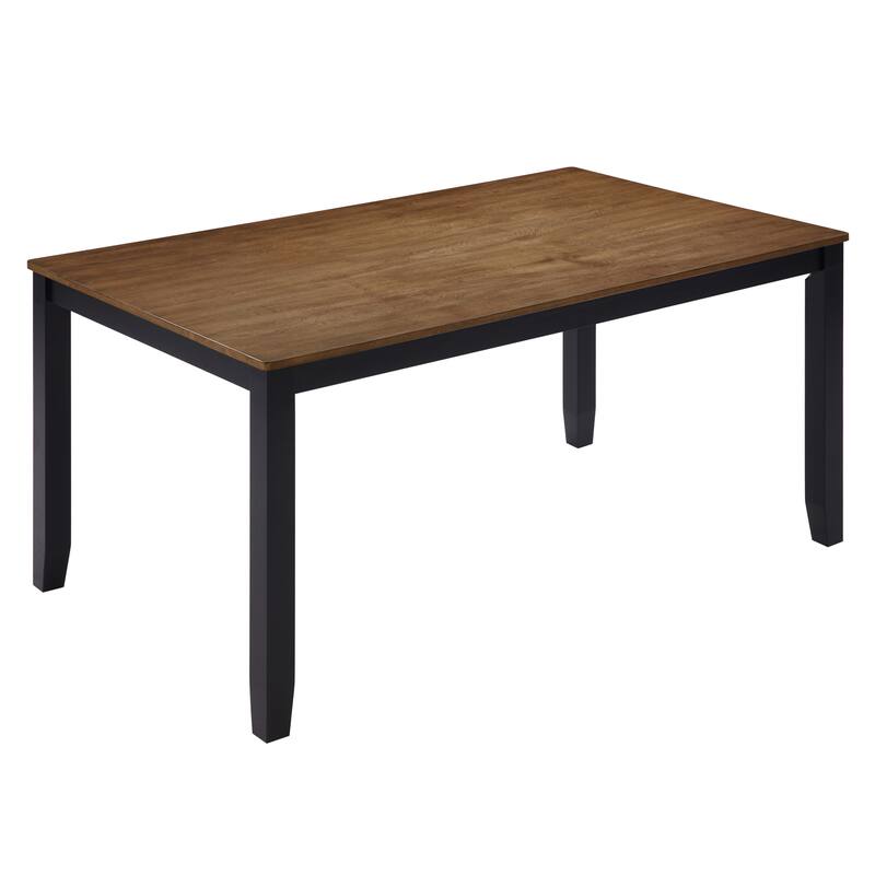 6 Piece Solid Wood Dining Table Set, Including 1 Dining Table, 4 Upholstered Chairs & Bench, Wooden Dining Table Set for Kitchen