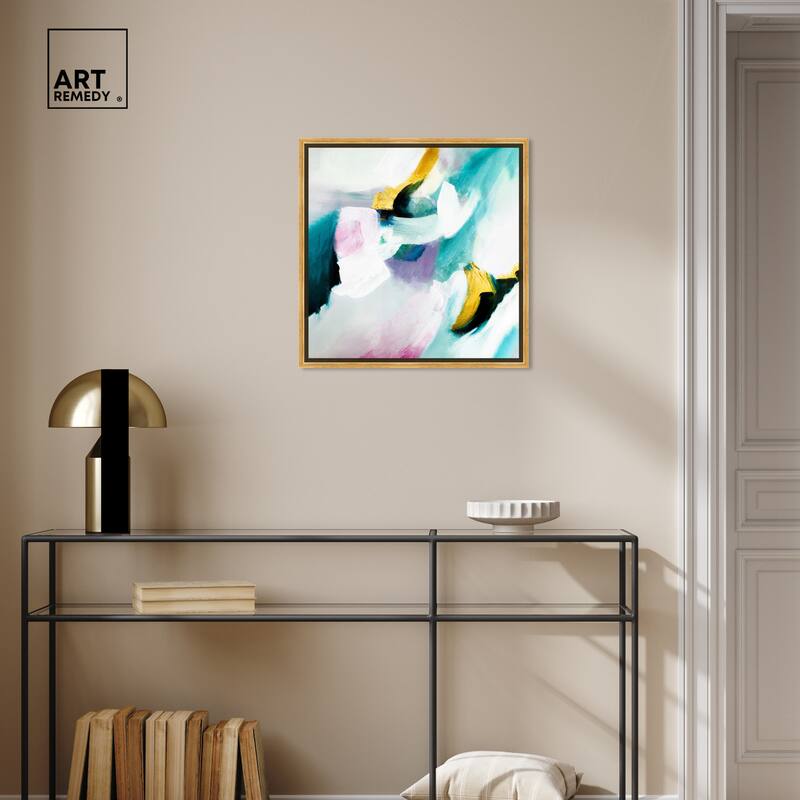 Art Remedy Still Violas Ii Framed Blue Abstract 1 Piece Canvas Wall Art