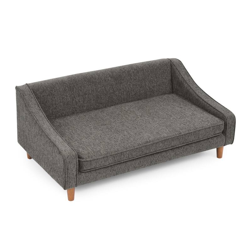 Durable Elevated Dog Sofa Bed,Pet sofa with modern irregular armrest design,Comfortable soft dog sofa-Dark Gray