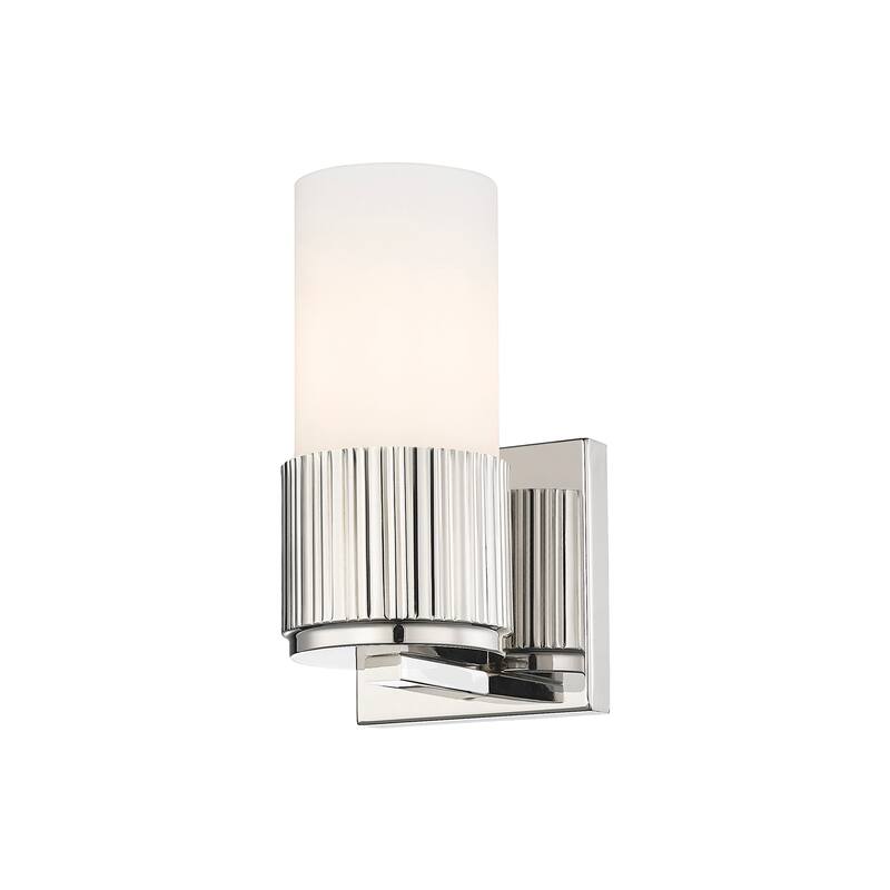 Innovations Lighting Bolivar - 1 Light 7" Wall-Mounted Sconce - Polished Nickel/Matte White