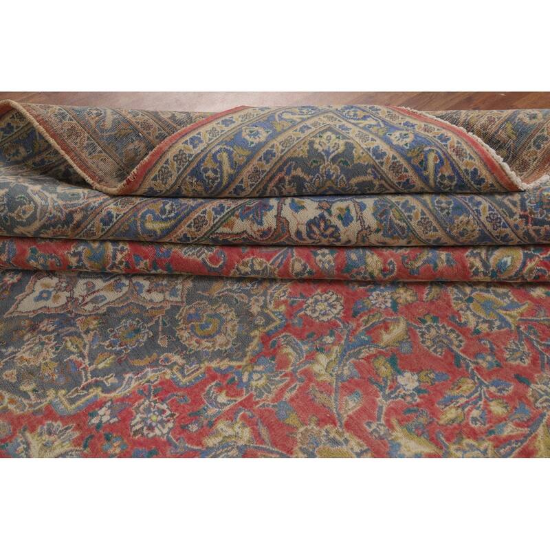 Traditional Pink Tabriz Persian Area Rug Handmade Wool Carpet - 9'6"x 12'6"