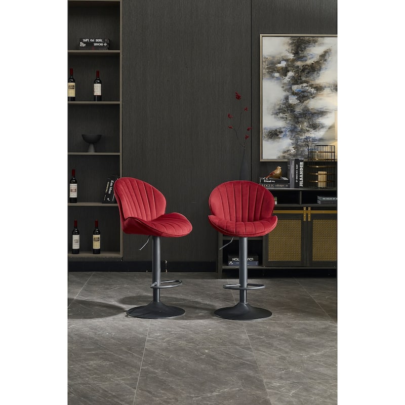 Bar Stools Set of 2 - Adjustable Bar stools with Back and Footrest, Counter Height Bar Chairs