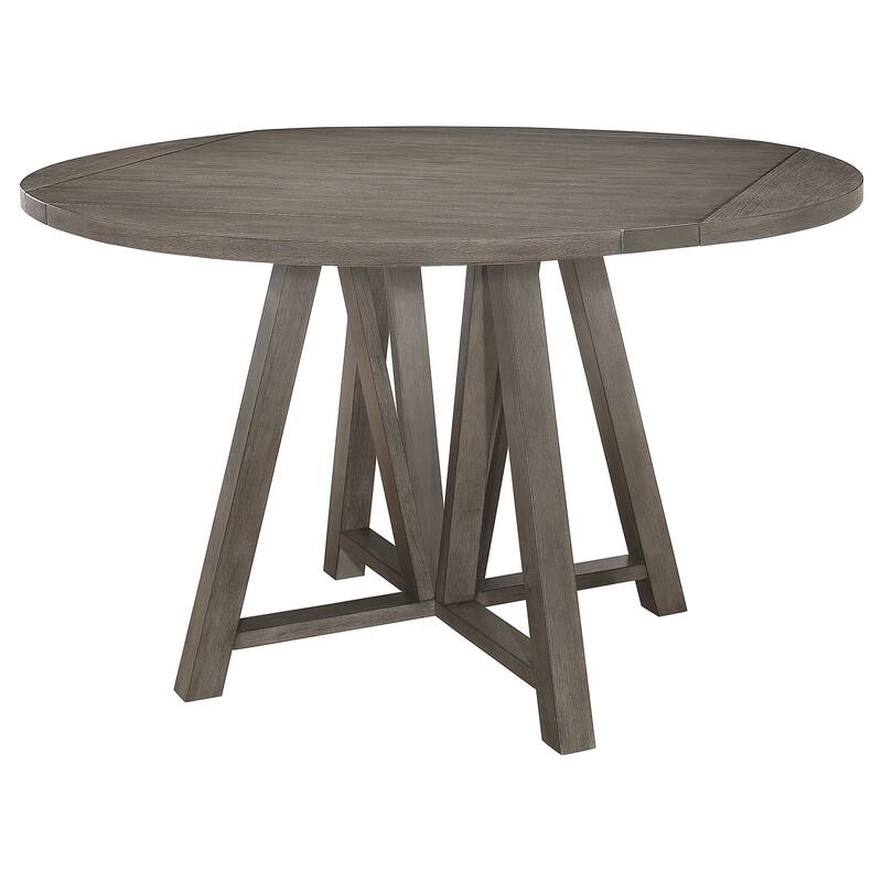 Athens Round 60-inch Drop Leaf Counter Dining Table Grey - Barn Grey