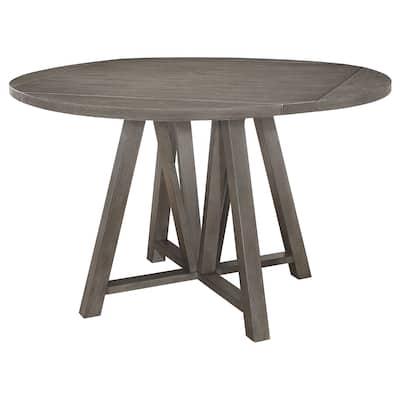Athens Round 60-inch Drop Leaf Counter Dining Table Grey