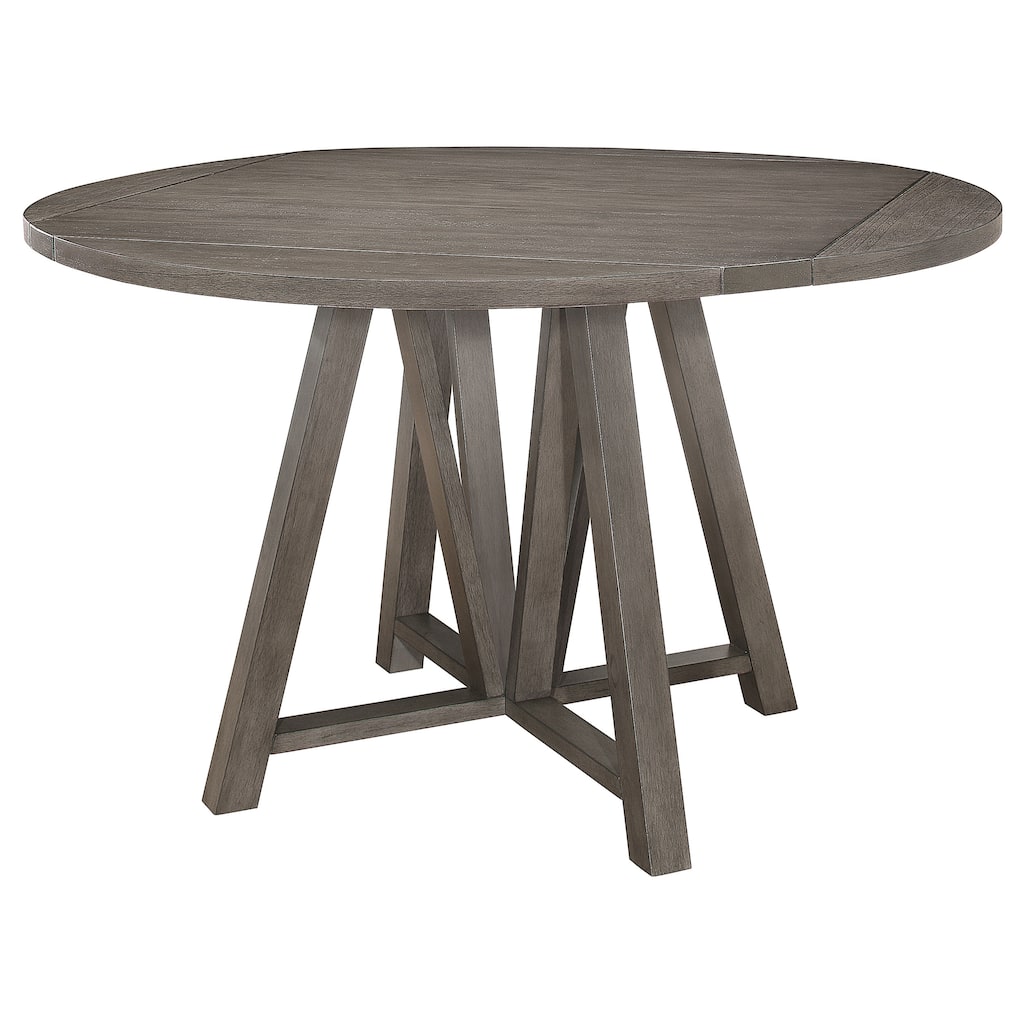 Athens Round 60-inch Drop Leaf Counter Dining Table Grey