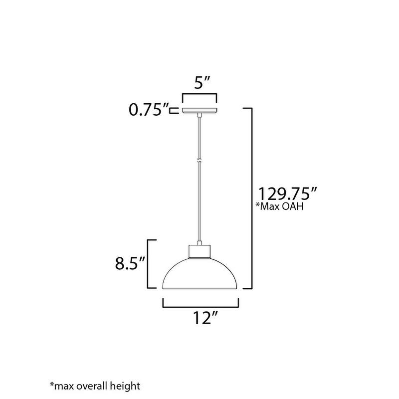 Maxim 35144 Rockport 12" Wide Pendant with Hammered Metal Shade