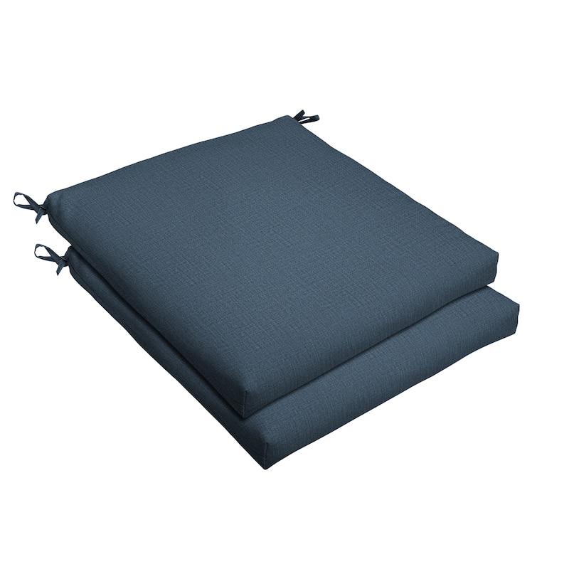 Sorra Home Indoor/Outdoor Solid Chair Cushions ONLY (Set of 2) - 19 x 19 x 2.5 Cushion Bristol Set of 2 - Pacific