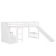 preview thumbnail 11 of 13, Multifunctional and Fun Design Loft Bed with Slide, Stairway and Guardrails,Twin Size, White