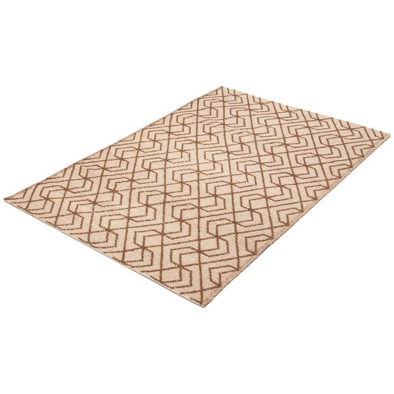 ECARPETGALLERY Braid weave Sienna Brown Wool Rug - 5'0 x 7'7