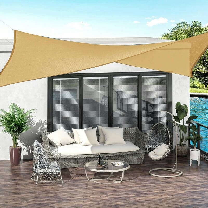 16'x20' Sun Shade Sail Canopy Outdoor Shade Sail Cloth for Patio Yard
