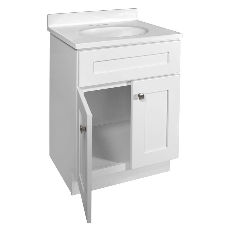 Brookings 25 Inch Assembled Bath Vanity with Cultured Marble Top