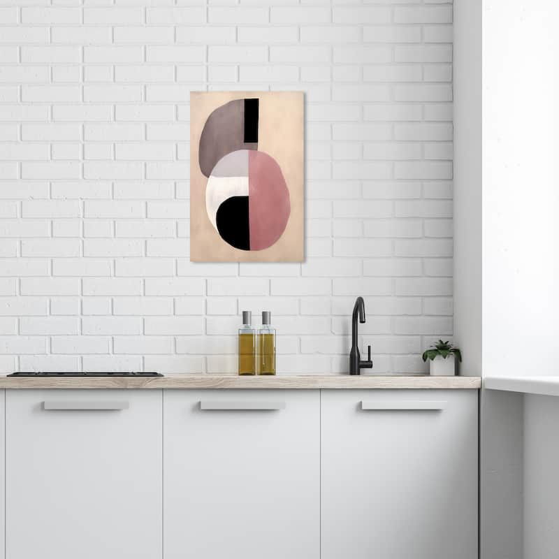 Wynwood Studio Canvas Abstract Clown eye makeup Black and Rose Pink Modern & Contemporary Wall Art Canvas Print - 24 x 16