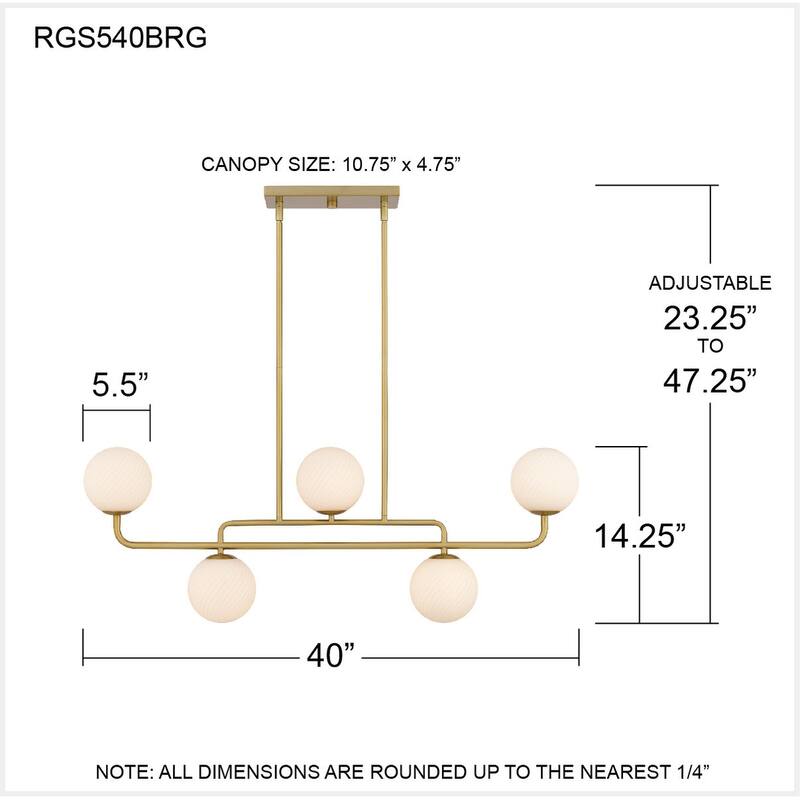 Regis 5-Light Brushed Gold Island Light