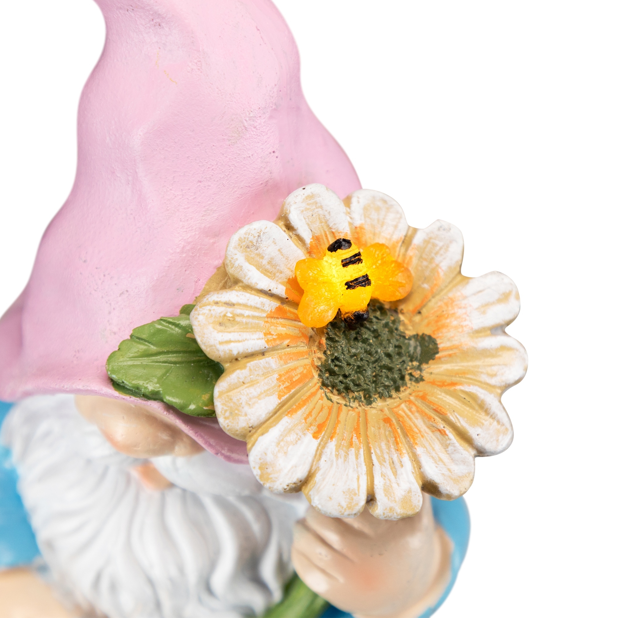 LED Solar Lighted Sunflower Gnome Outdoor Garden Statue - 8.5  display picture 1