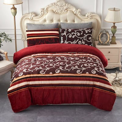 3 Pieces Winter Comforter Set Animal Floral Printed King Floral 27