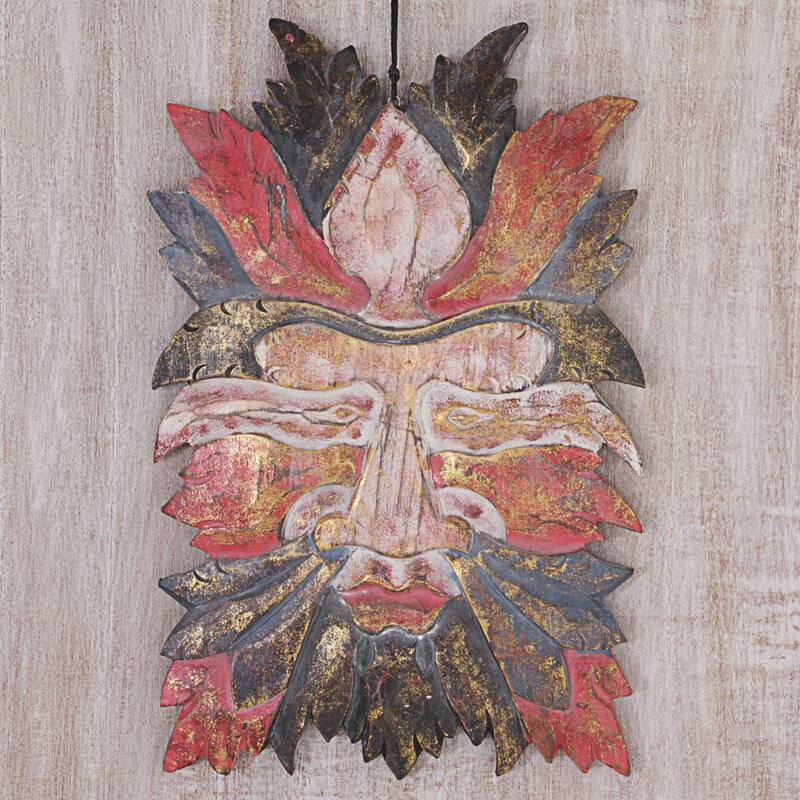 Novica Handmade Camouflage Wood Wall Relief Panel