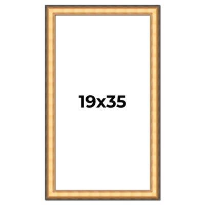 19x35 Frame Gold Plein Aire Solid Wood Picture Frame Width 2 Inches |