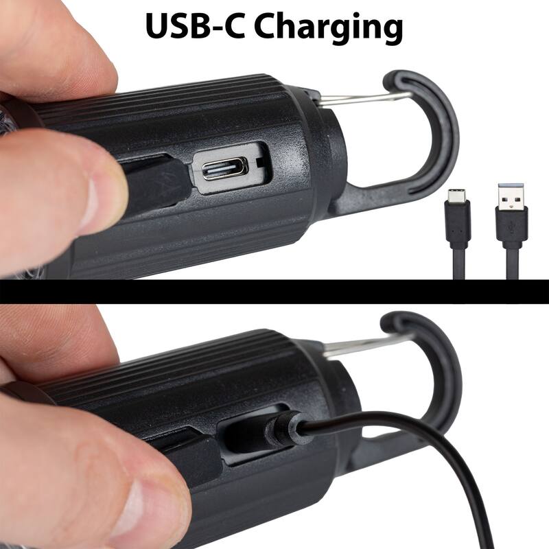 Festive Living Rechargeable Camp Light, Warm White LED Globe, USB-C Recharging