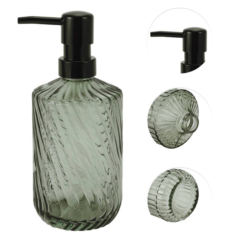 Simple Twill Lines Soap Pump Dispenser for Bathroom 450ml 1 Pcs