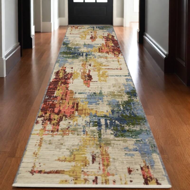 HomeRootsAbstract Modern Rectangle Area Rug - 145.67' X '30.71' X '0.32