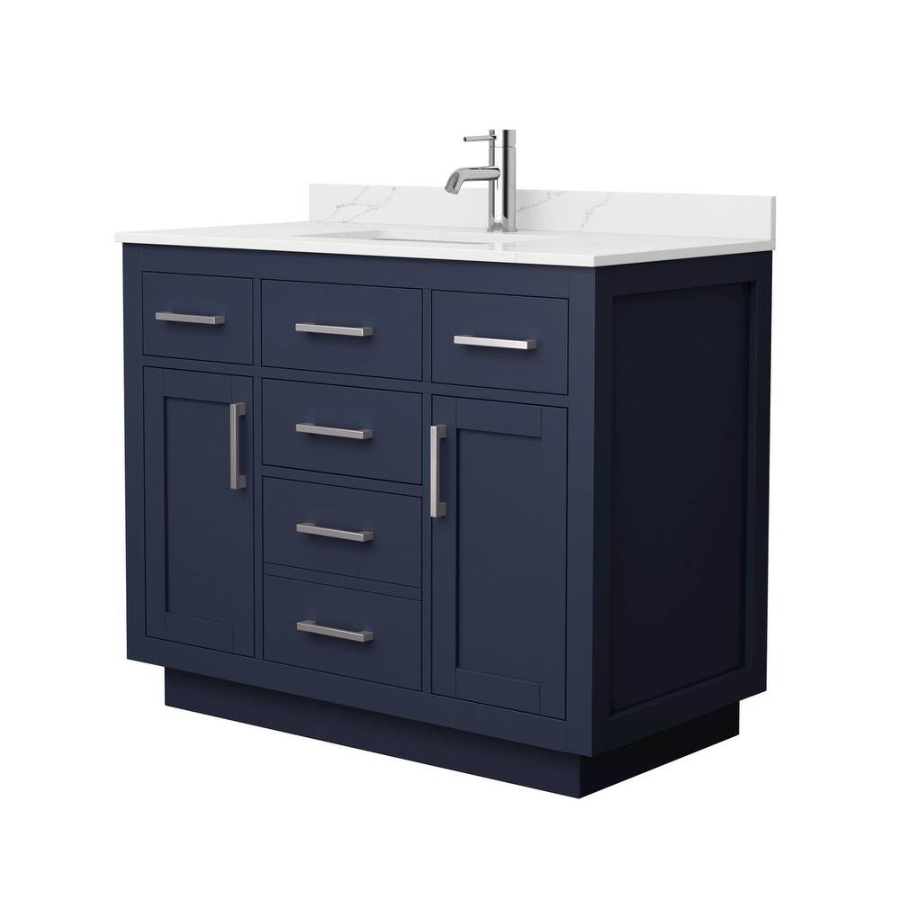 Beckett TK 42-inch Single Vanity, Single Hole Quartz Top
