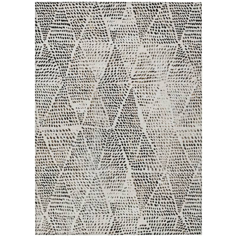 HomeRoots Geometric Transitional Rectangle Outdoor Rug