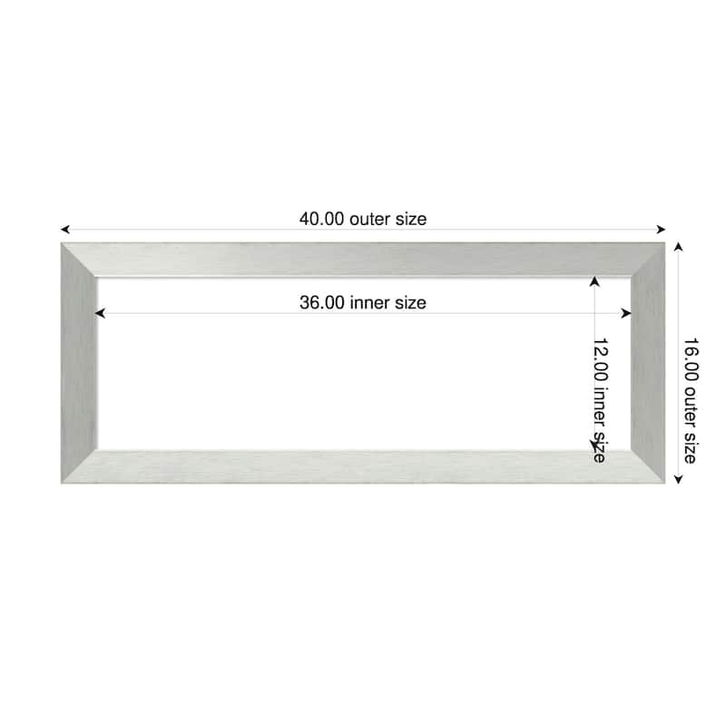 Amanti Art Brushed Sterling Silver Framed Dry Erase Magnetic Board - 40 x 16 in