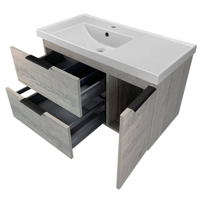 Nameeks Lisbon-3619-W Lisbon 36" Wall Mounted Single Basin Vanity Set