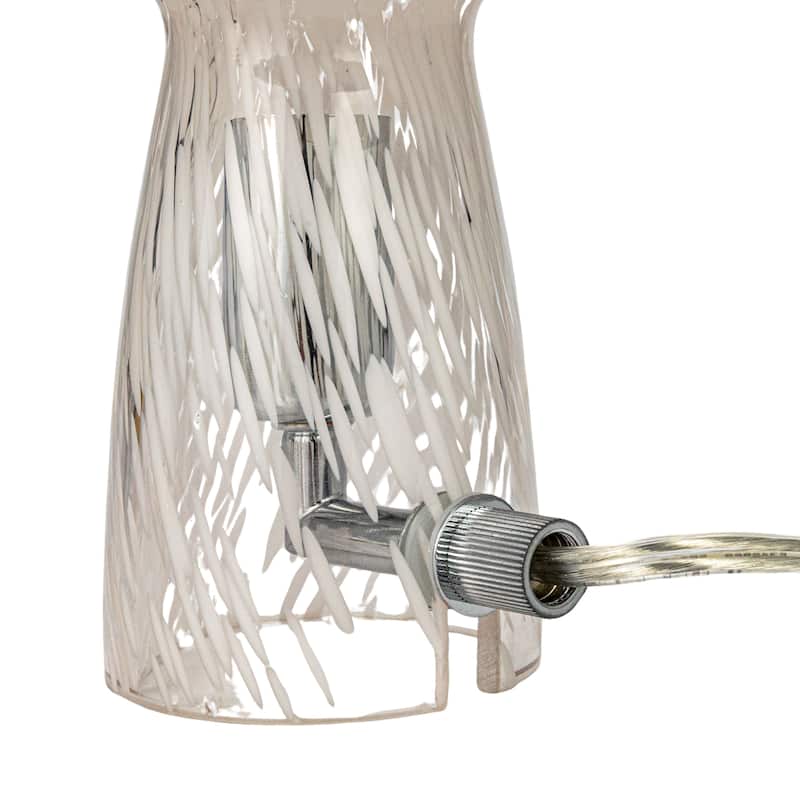 Blown Glass Mushroom Shaped Table Lamp with Inline Switch - 6.3"L x 6.3"W x 7.9"H