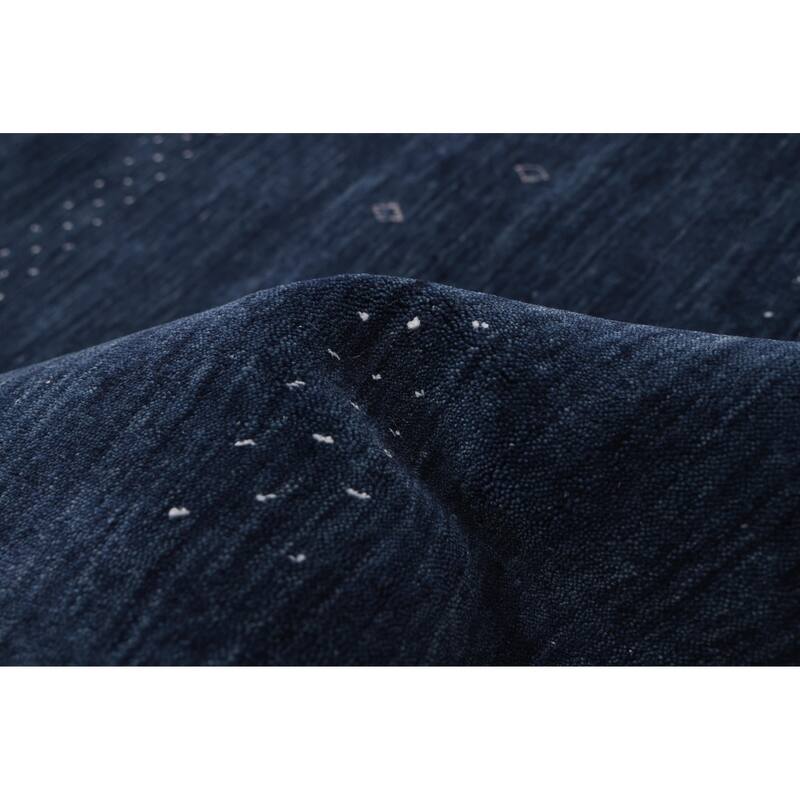 ECARPETGALLERY Hand Loomed Kashkuli Gabbeh Navy Wool Rug - 5'6 x 8'0