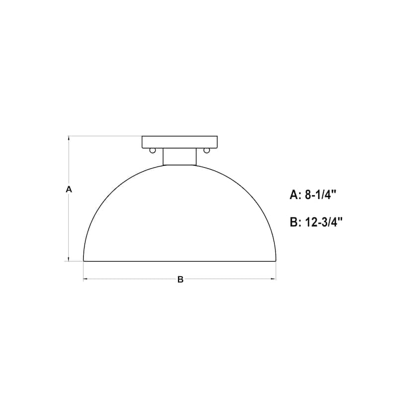 Devon 12.75-in W LED Compatible Mid-Century Modern Semi Flush Mount Ceiling Light